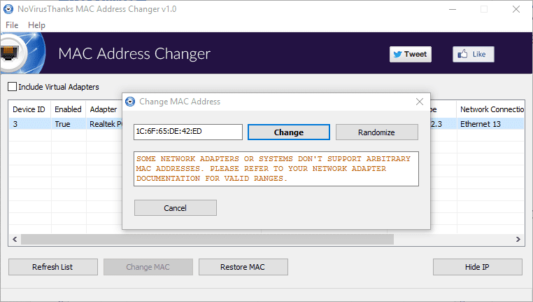 Mac Address Changer Windows 7 Download